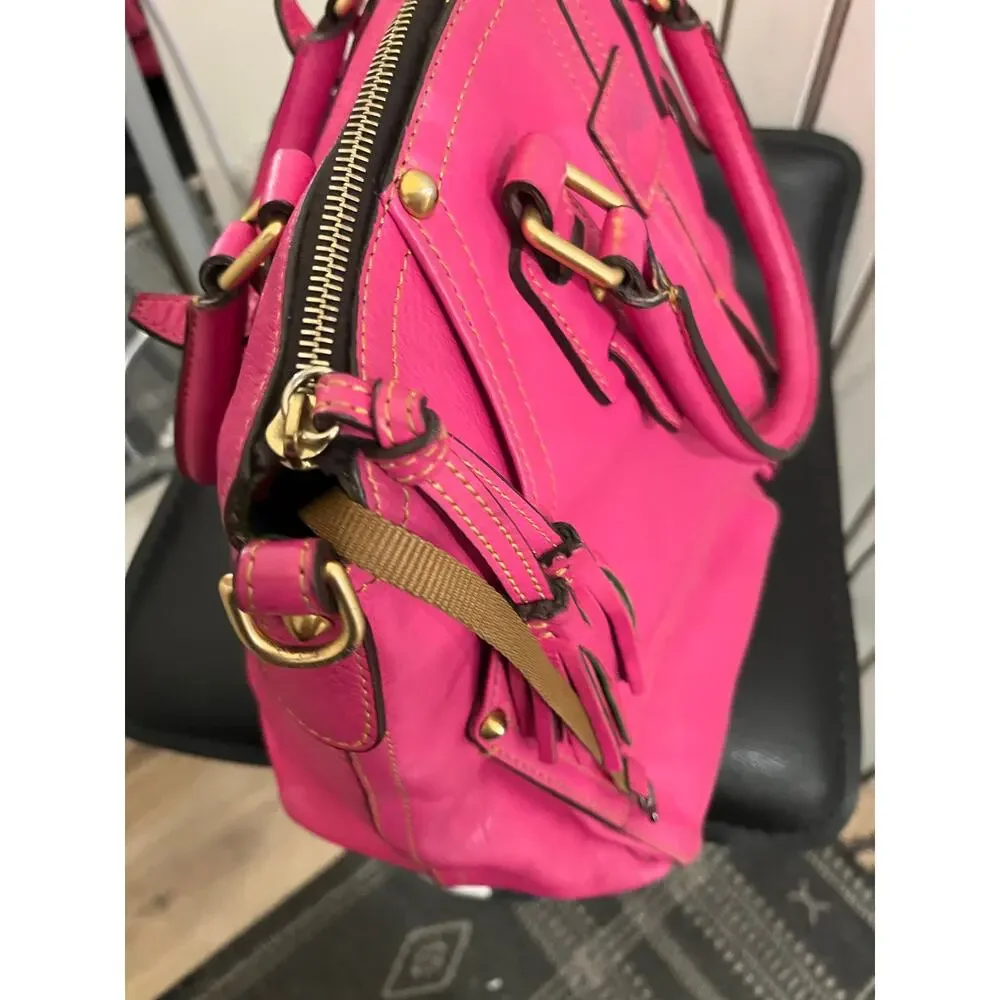 Dooney & Bourke Florentine Clayton Satchel Hot Pink Large - Picture 8 of 14